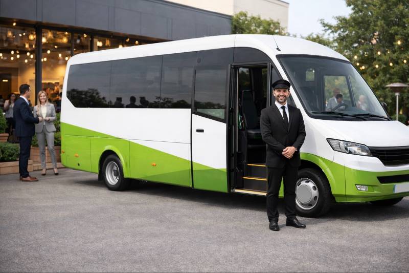 Minibus loué pour un séminaire d'entreprise