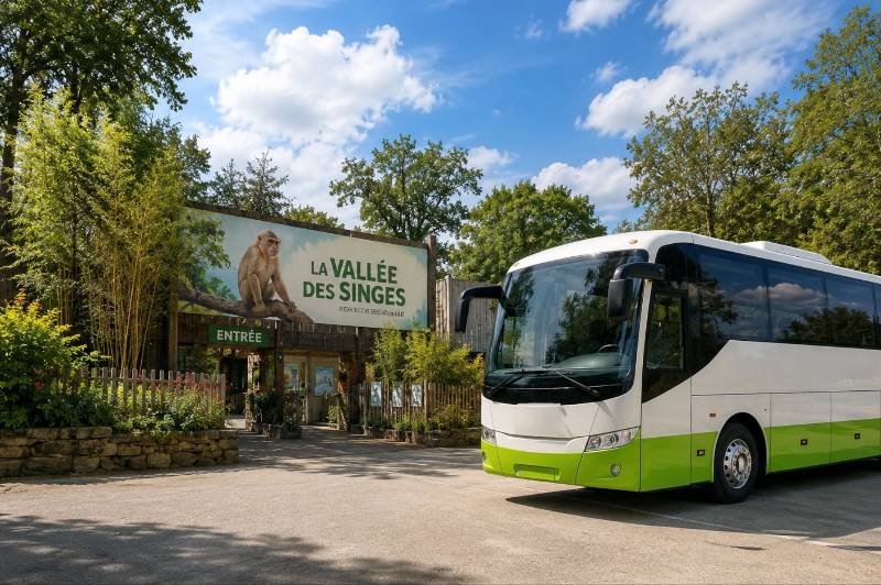 Location autocar avec chauffeur vallee des singes